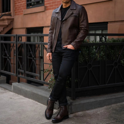 [W] Motorcycle Jacket | Old English