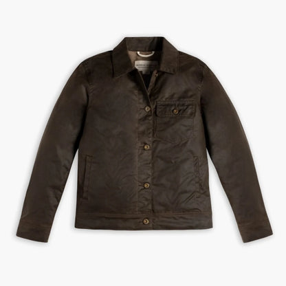 Waxed Canvas Field Jacket | Dark Olive