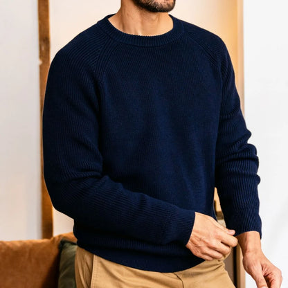 Ribbed Crewneck Sweater | Navy