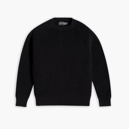 Ribbed Crewneck Sweater | Black